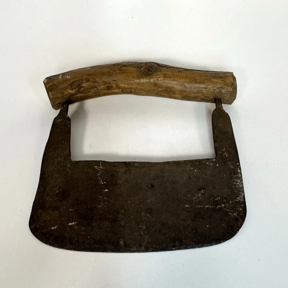 Antique Hand Forged Wood Branch Handle‎ Herb Chopper Early American Farmhouse